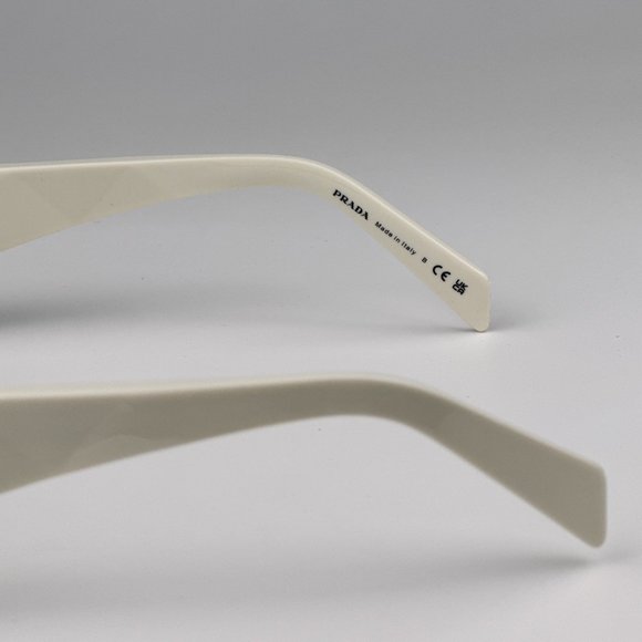 Prada PR27ZS 17K08Z Sunglasses Talc White Dark Grey Unisex Rectangle PR 27ZS - Picture 11 of 13